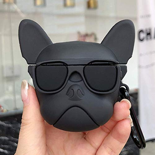 EMOH ROCED Apple AirPods Case Cover for 1st and 2nd Generation Protective Shock Proof Case Cover Compatible with AirPods 2&1 with Keychain (Bulldog Black) - Image 5