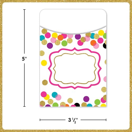 Teacher Created Resources Confetti Library Pockets, 3x 5 inch, Assorted, Multi-Pack - Image 4