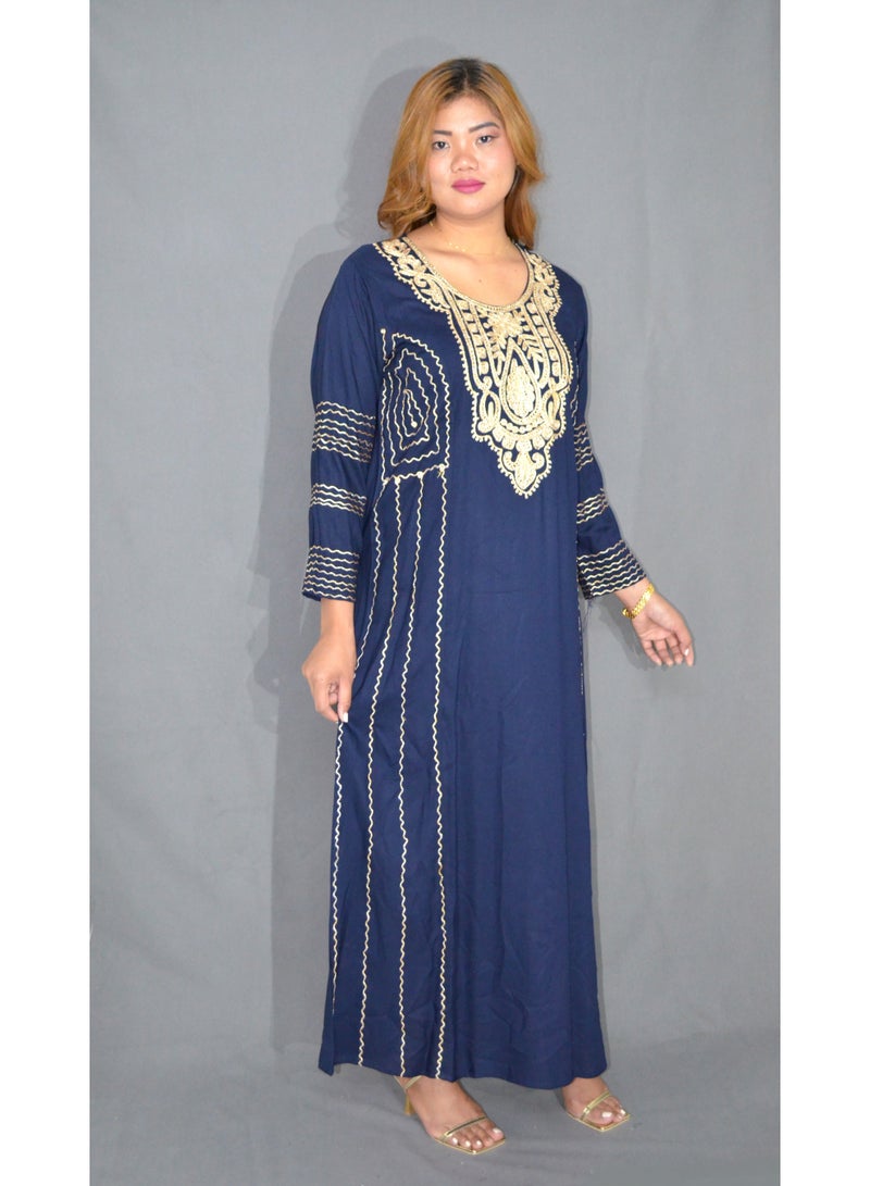 Zainah Elegant Women’s Jalabiya Dress – Modest Long Dress with Embroidered Details | Soft Viscose-Polyester Blend | Perfect for Casual & Formal Wear - Image 2