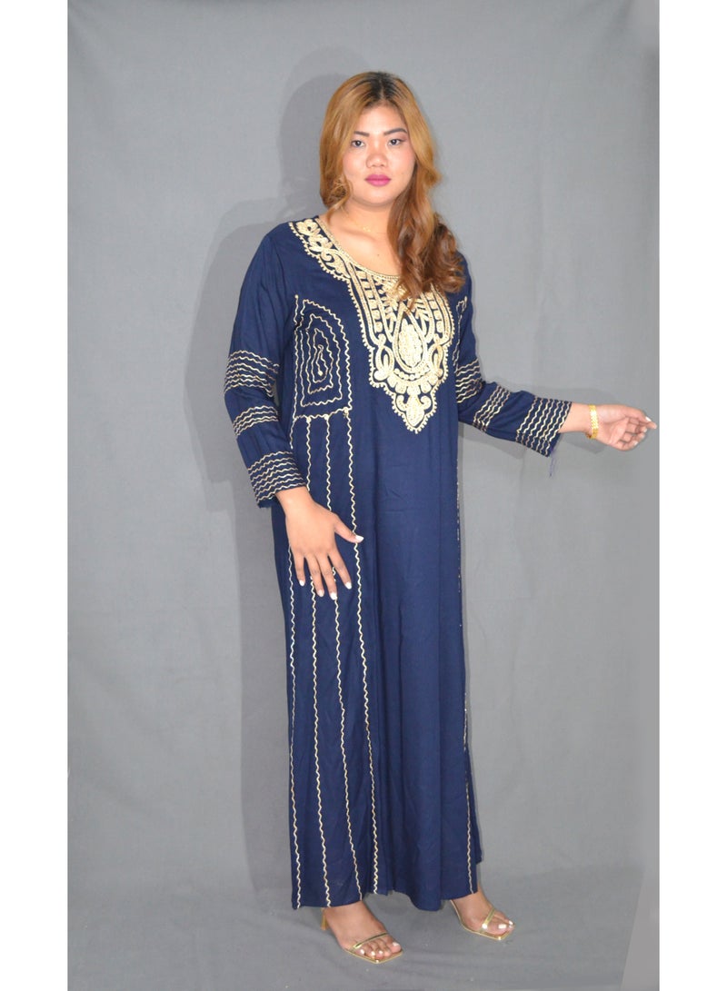 Zainah Elegant Women’s Jalabiya Dress – Modest Long Dress with Embroidered Details | Soft Viscose-Polyester Blend | Perfect for Casual & Formal Wear - Image 4