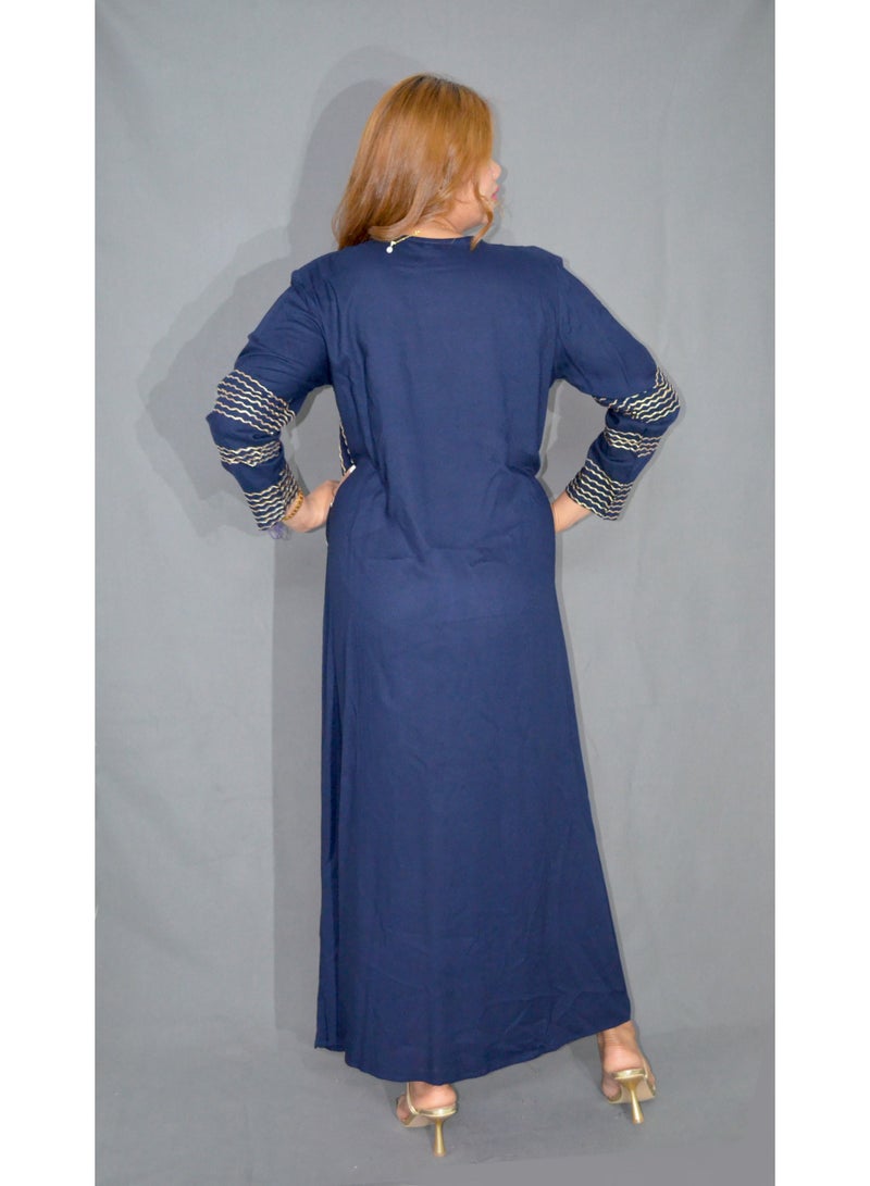 Zainah Elegant Women’s Jalabiya Dress – Modest Long Dress with Embroidered Details | Soft Viscose-Polyester Blend | Perfect for Casual & Formal Wear - Image 5