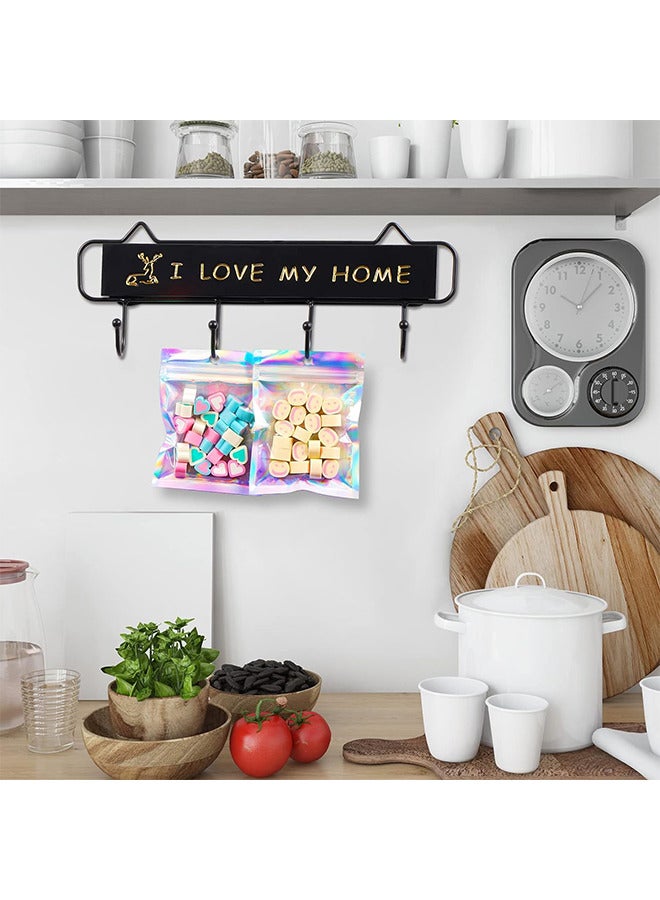 50 قطعة أكياس كيس رقائق مقاومة للرائحة قابلة للإغلاق ، أكياس تخزين طعام مسطحة شفافة زيبلوك أكياس تغليف بلاستيكية احباط مايلر لتخزين الطعام لصالح الحزب (لون قوس قزح الثلاثية الأبعاد) - Image 5