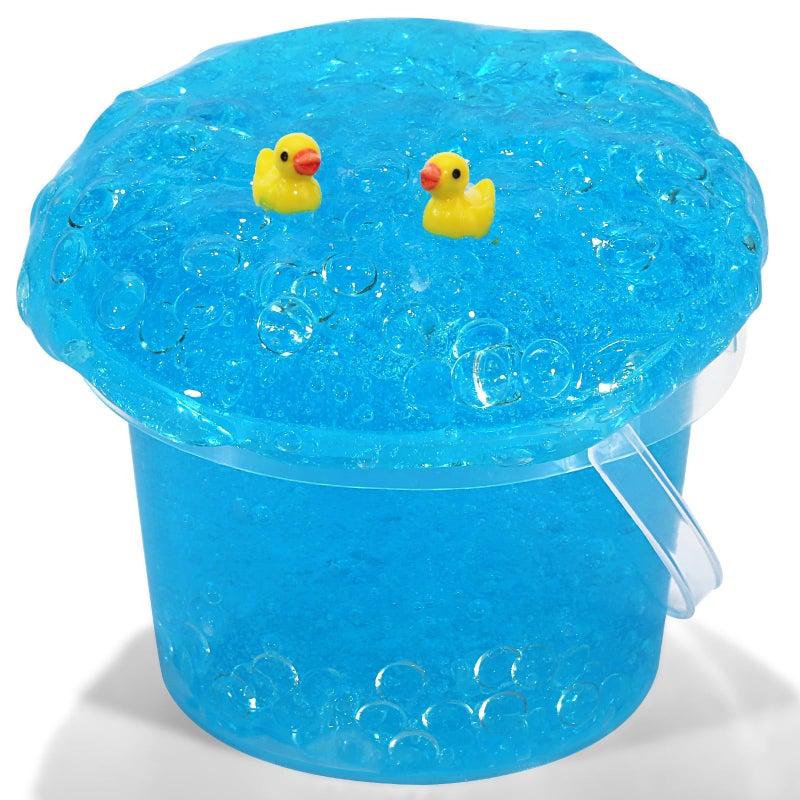 Azeperoy Premade Sky Blue Jelly Cube Glimmer Crunchy Crystal Slime Includes 4 Sets of Addins Sensory and Tactile Stimulation Stress Relief Party Favors for Girls Boys - Image 3
