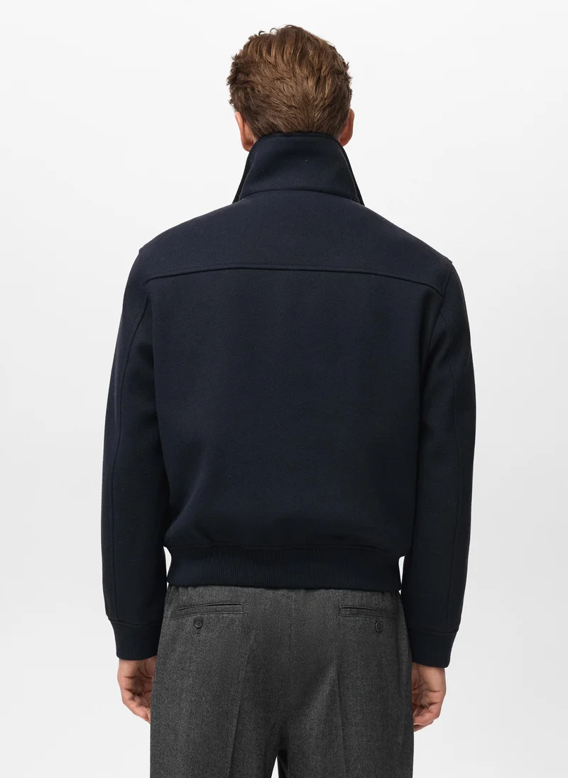 مانجو مان Zip textured jacket