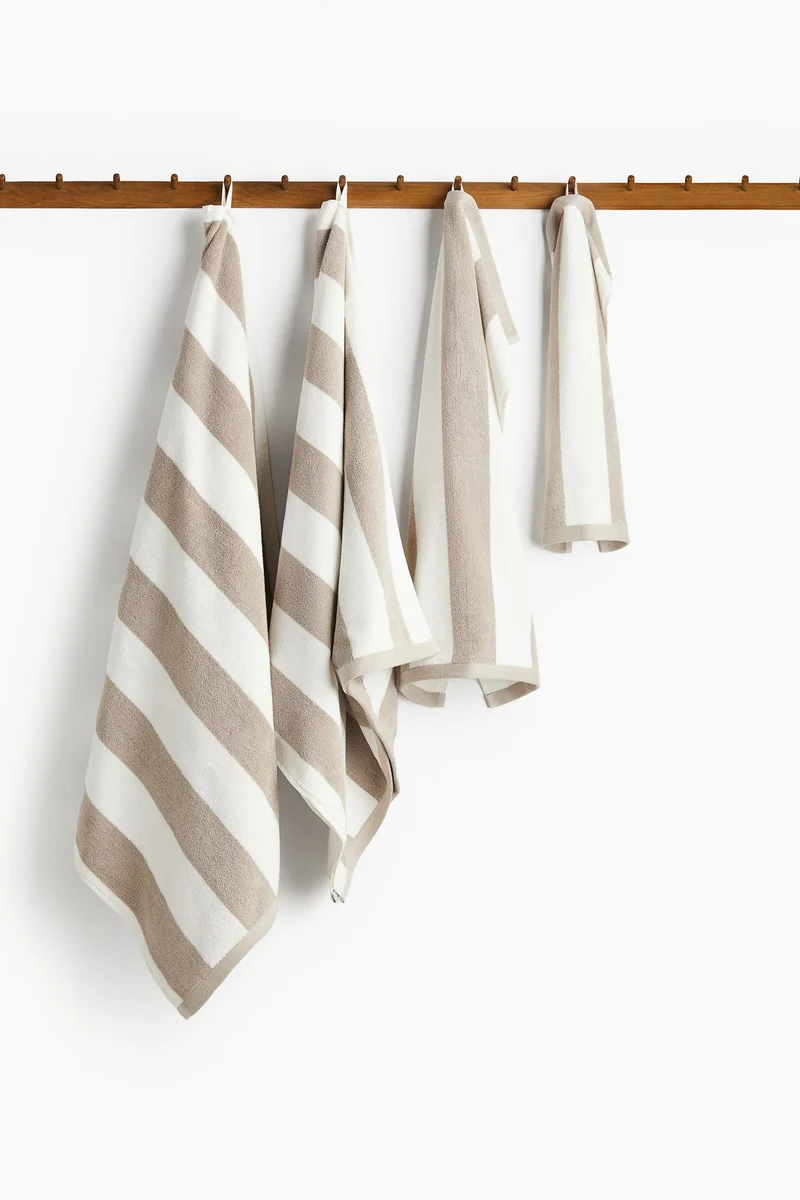 H&M Striped cotton terry guest towel