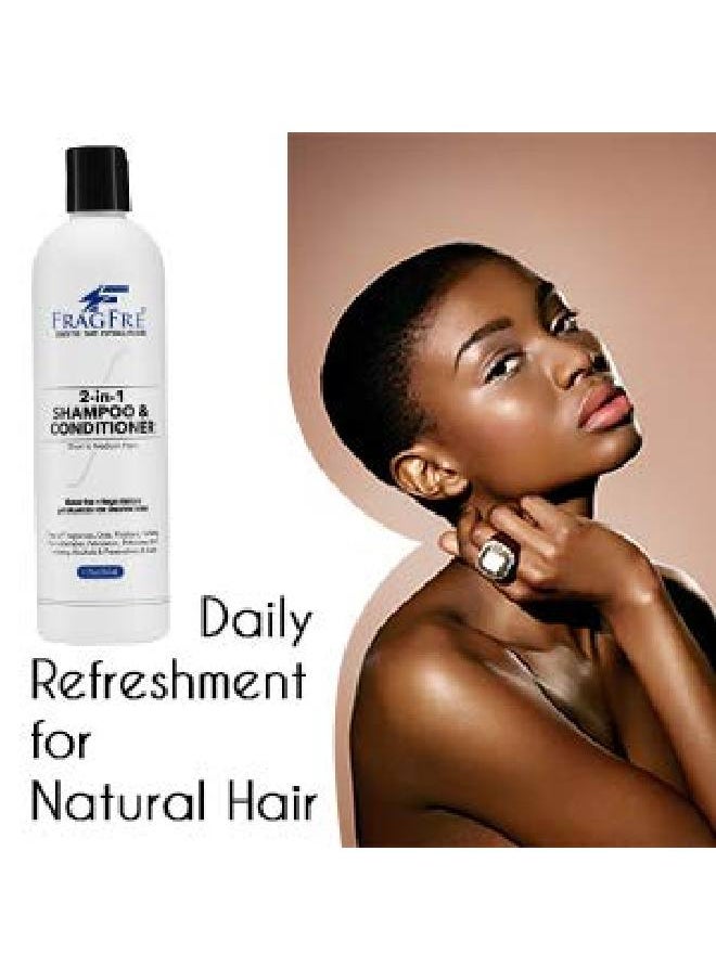 FRAGFRE 2 In 1 Shampoo And Conditioner 12 Oz Fragrance Free Conditioning Shampoo For Short To Medium Hairs Color Safe Wash And Go Sulfate Free Cleansing Conditioner For Sensitive Scalps (1 Pack)  - Image 4