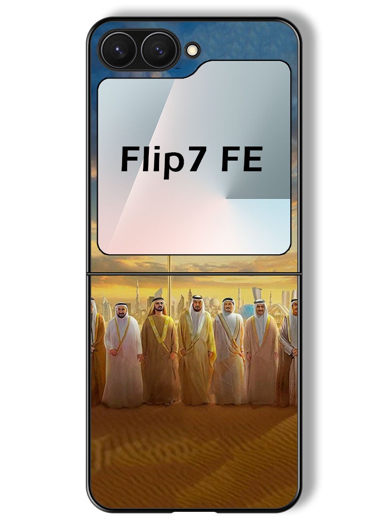 Theodor Case Compatible with Samsung Galaxy Z Flip 7 FE 6.7 Inch Protection Shockproof Bumper Cover Uae Flag Uae Rulers - Image 1