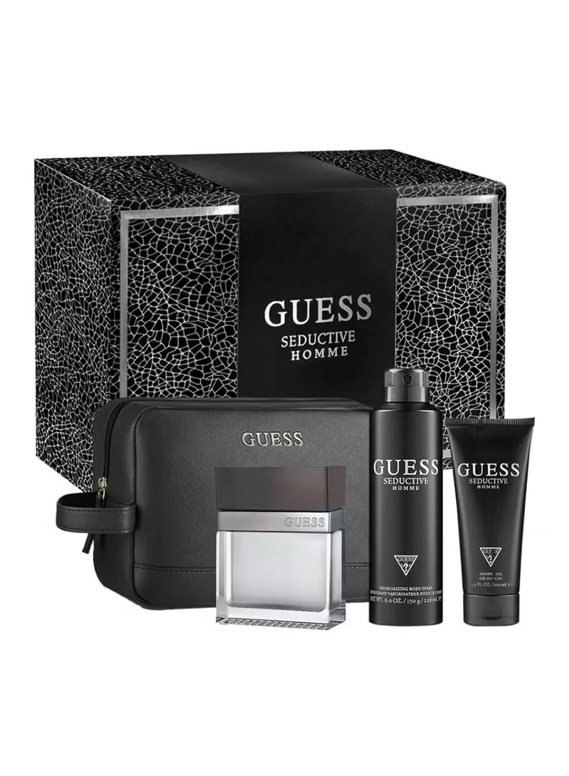 Guess Seductive Homme (M) 100ml Eau de Toilette + SG Body Spray 226 Sachets (New Packaging) Set, For Men - Image 1