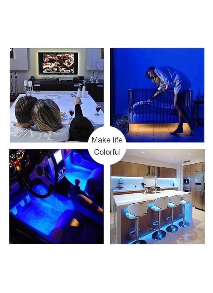 General - 2M LED Backlight Strip for HD TV PC Desktop Aquarium Decoration, Waterproof RGB Screen Light with Remote Control, USB Powered, Multi Color - Image 1