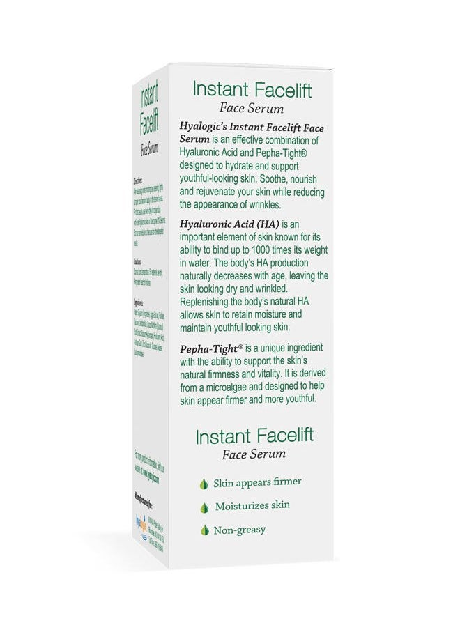 Hyalogic - Instant Facelift Serum - Hyaluronic Acid & Pepha®-Tight for Skincare - Facial Serum for Instant Skin Firming, Fine Line & Wrinkle Reduction - Clean Formula for Healthy Skin (1 Fl Oz) - Image 1