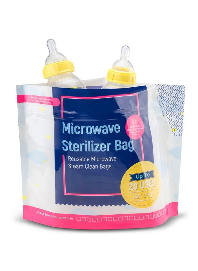 IMPRESA 15 Pack Microwave Baby Bottle Sterilizer Bags 300 Uses Per Pack Travel Baby Bottle Cleaner Microwave Sterilizer Bag Breast Feeding Baby Travel Accessories Use With Soothers & Teethers - Image 1
