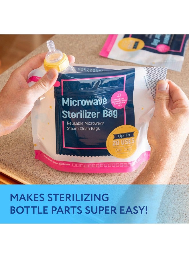 IMPRESA 15 Pack Microwave Baby Bottle Sterilizer Bags 300 Uses Per Pack Travel Baby Bottle Cleaner Microwave Sterilizer Bag Breast Feeding Baby Travel Accessories Use With Soothers & Teethers - Image 3