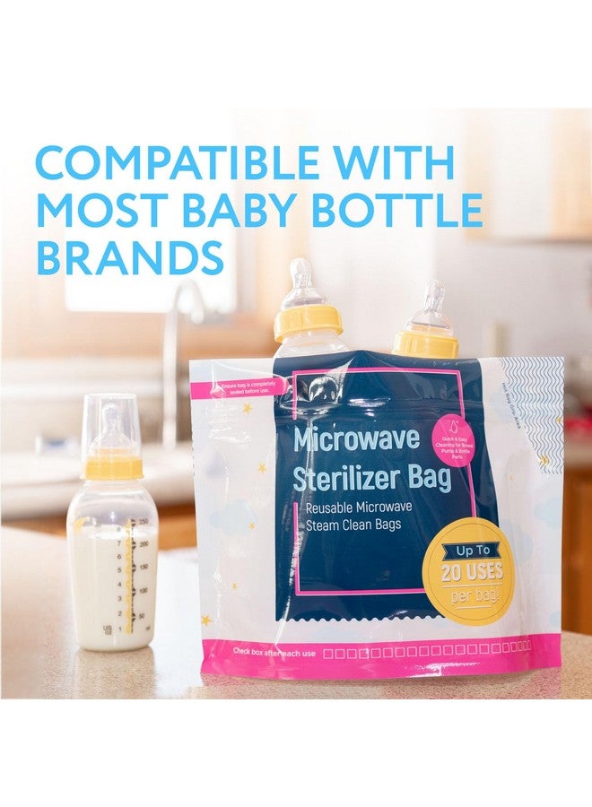 IMPRESA 15 Pack Microwave Baby Bottle Sterilizer Bags 300 Uses Per Pack Travel Baby Bottle Cleaner Microwave Sterilizer Bag Breast Feeding Baby Travel Accessories Use With Soothers & Teethers - Image 4