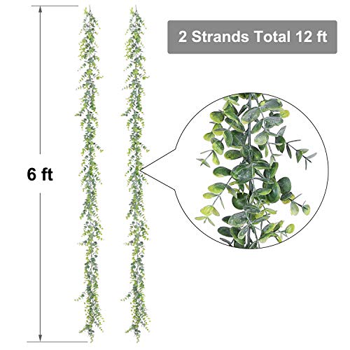 Lvydec 6 Pack Artificial Eucalyptus Garland, Fake Eucalyptus Greenery Garland Wedding Backdrop Arch Wall Decor, 6 Feet/Strand Fake Hanging Plant for Table Festival Party Decoration - Image 3