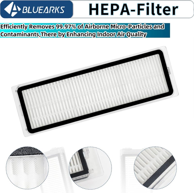 Bluearks 19Pcs Replacement Parts for Dreame L10S Ultra,Dreame L10s Ultra Vacuum Cleaner Accessories Kit,1 Main Brush,2 HEPA Filters,4 Mop Pads,6 Dust Bags,6 Side Brushes, BL-L20 - Image 4