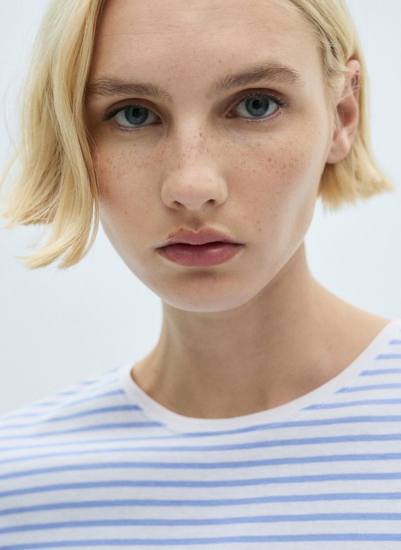 MANGO - Striped Short-Sleeved T-Shirt - Image 1