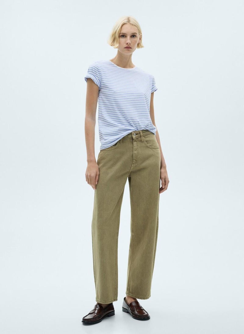 MANGO - Striped Short-Sleeved T-Shirt - Image 1