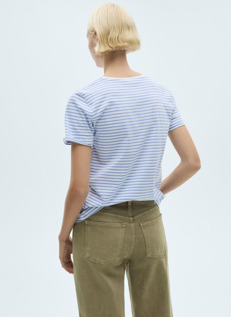 MANGO - Striped Short-Sleeved T-Shirt - Image 1