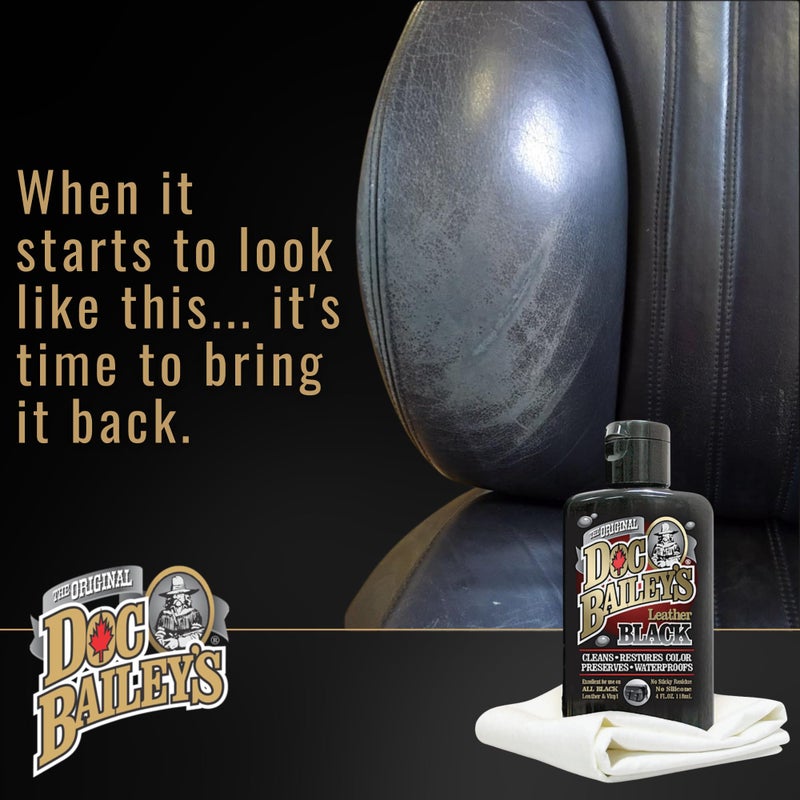 Doc Baileys Black Leather Detail Kit- Complete One-Step Formula to Clean, Condition, and Redye, and Protect Dozens of Items- Ideal for Motorcycle Bike and Car Seats, Jackets, Boots, Vinyl and More - Image 2