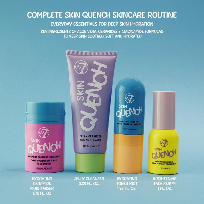 W7 Skin Quench Full Size Skincare Set - Hydrating Skincare Bundle with Aloe Vera & Ceramides - Complete & Long-Lasting Moisturizing At-Home Routine - Travel Friendly - Image 2