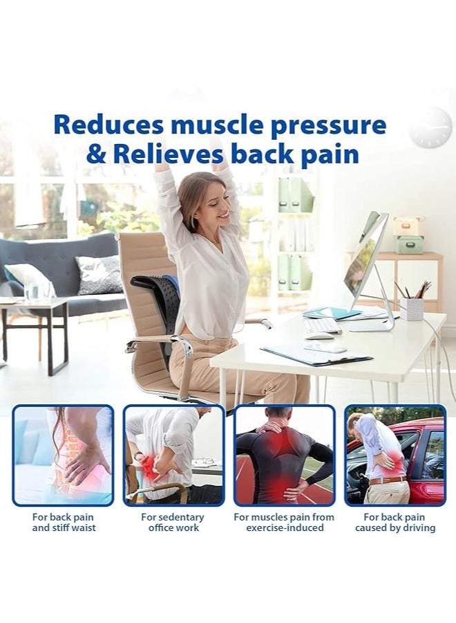 Back Stretcher - 3 Heights Adjustable Back Stretcher for Pain Relief, Lower Back Stretcher with Massaging Points & Cushion Foam, Spine Deck for Office Chair, Car, Travel(Blue) FREE SIZE - Image 5