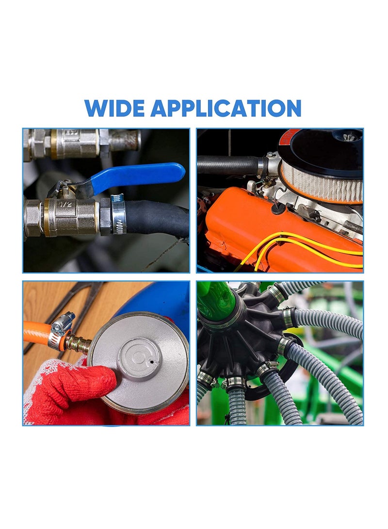 SYOSI Hose Clamp Set - 1/4''–1-1/8'' 304 Stainless Steel Worm Gear Hose Clamps for Pipe, Intercooler, Plumbing, Tube and Fuel Line (40PCS) - Image 2