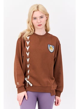 adidas Originals Women Sportswear Fit Long Sleeve Outdoor Sweatshirt, Brown  - Image 1