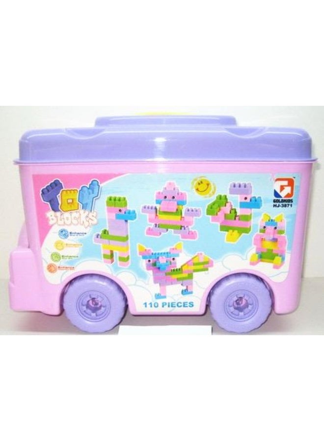 توي لاند مجموعة مكعبات بناء حافلة للأطفال - 110 قطعة - لعبة بناء إبداعية - Image 4