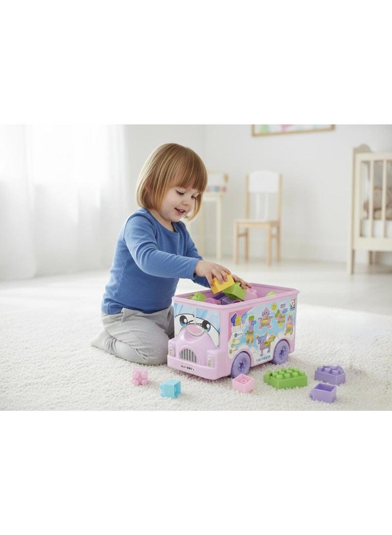 توي لاند مجموعة مكعبات بناء حافلة للأطفال - 110 قطعة - لعبة بناء إبداعية - Image 3