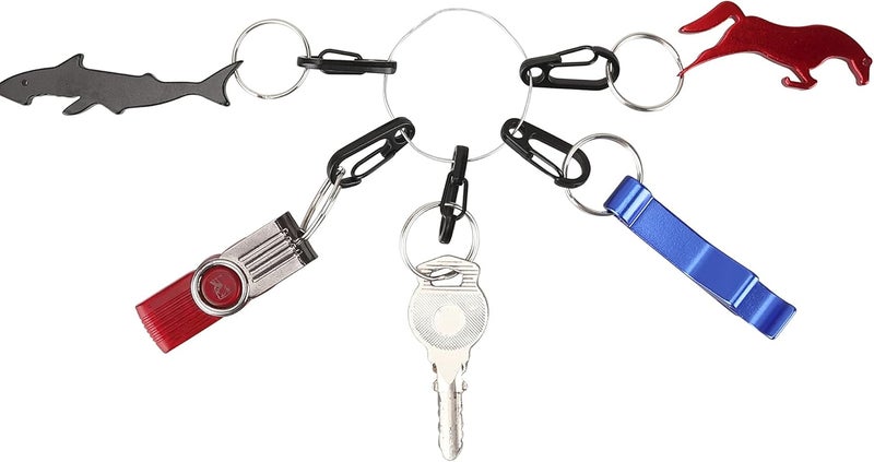 SWATOM Small Mini Carabiner Clip Tiny Spring Snap Hook Keychains Micro Carabiners for Paracord EDC Alloy Key Rings Outdoor Hiking Fishing Camping Backpack Accessories - Image 3