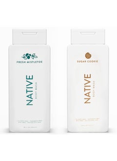 native Native Special Edition Winter Body Wash  Naturally Derived Clean Ingredients 18 oz each 2 Pack Fresh Mistletoe  Sugar Cookie 