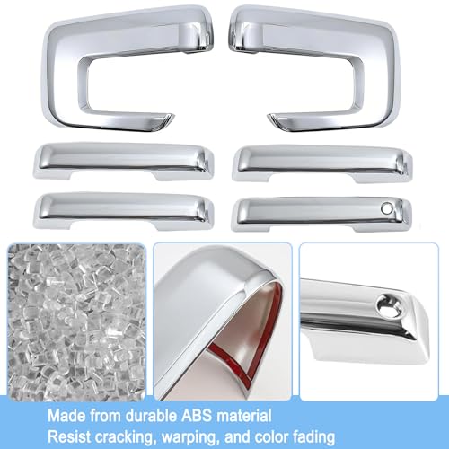 AUCERAMIC Chrome Mirror Caps +Door Handle Covers for Ford F150 2021 2022 2023 2024 2025 - Image 4