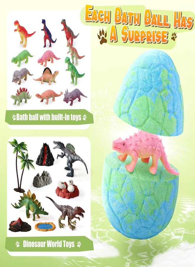 Golray Bath Bombs for Kids with Surprise Inside Dinosaur Toy, 12 Pack Dinosaur Eggs Bath Bombs Pretend Playset, Handmade Bubble Bath Fizzies Stocking Stuffers Birthday Christmas Gift for Boys - Image 2