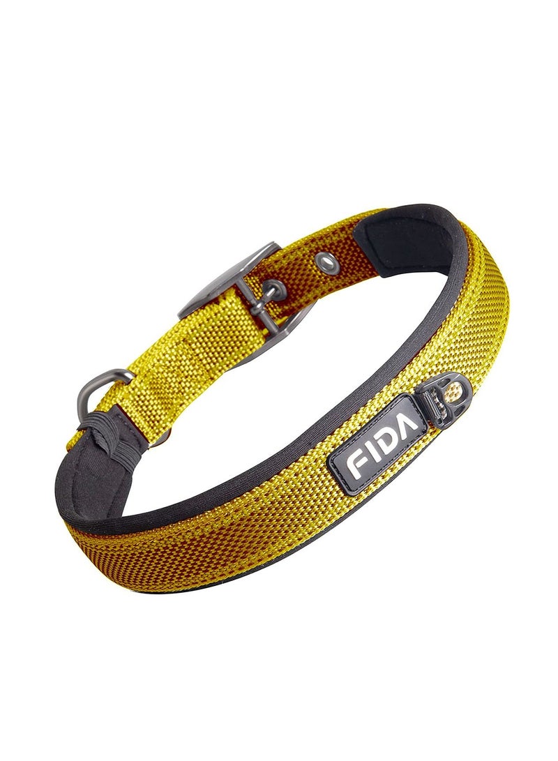 Heavy Duty Dog Collar Belt Yellow Medium ( 14.5-19)