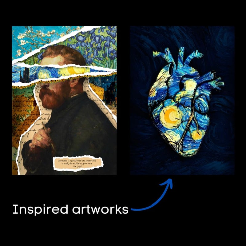 auraposter Van Gogh Paintings Posters (Set of 40) | Mini Posters (15 x 10 cm) Including Starry Night | Famous And Unseen Artworks | Glue Dots Tape Included - Image 3