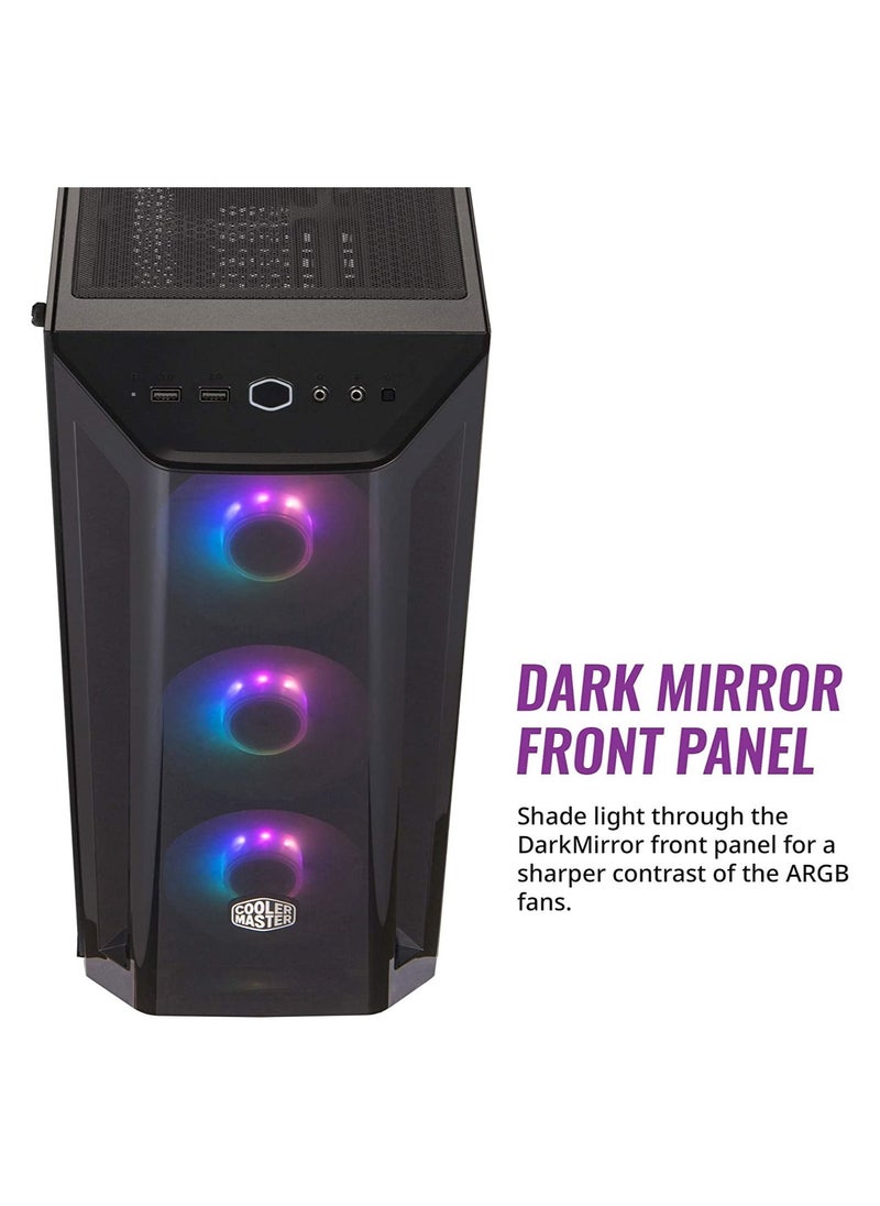 erorex - Master MasterBox MB520 ARGB - ATX PC Case with Tinted Front Panel, 3 x 120mm Pre-Installed Fans, Glass Side Panel, Flexible Air Flow Configurations - ARGB,MCB-B520-KGNN-RGA - Image 1