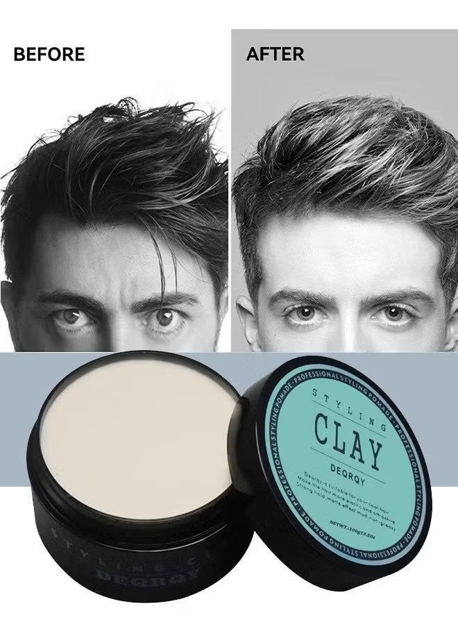 Clay Styling clay - Styling Clay For Men, Matte Finish Molding Hair Wax Paste Quiff, Strong Hold Without The Shine 100ml - Image 1