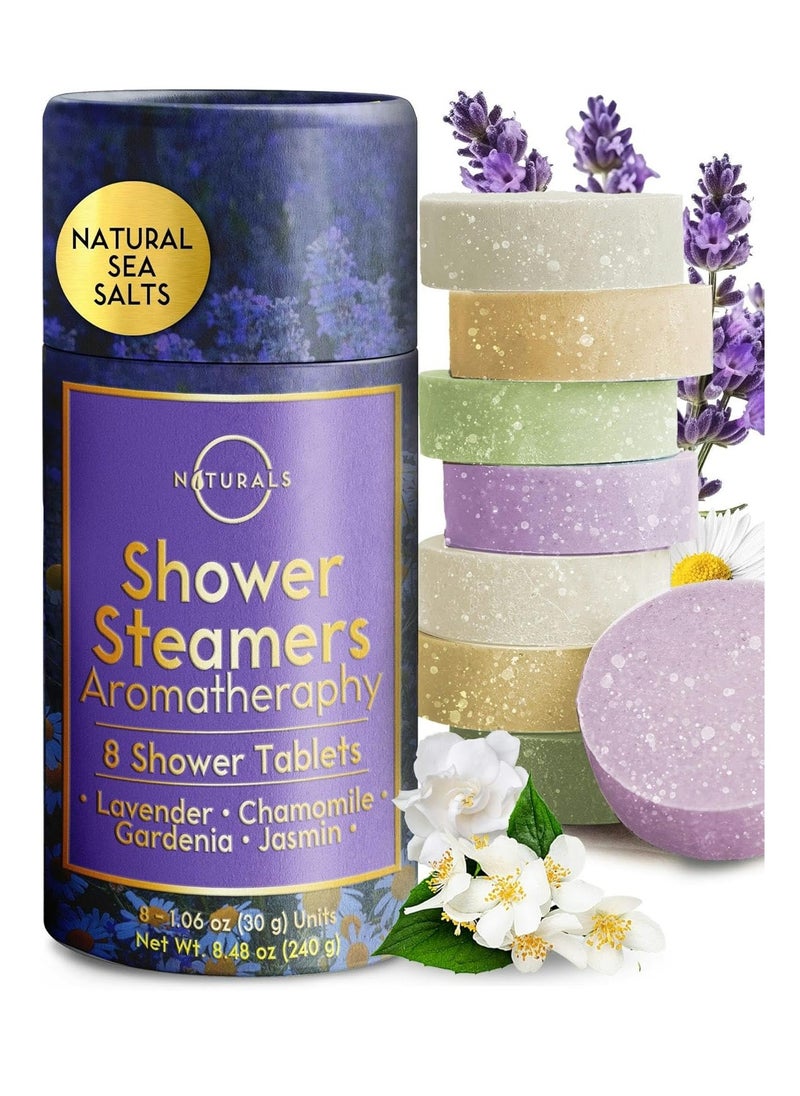O Naturals Shower Steamers Aromatherapy - Birthday Gifts for Women - Shower Bombs Aromatherapy, Spa Day Essentials, Relaxation Spa Gifts - Self Care Unique Gifts for Women and Men (Lavender 8 Count)  - Image 1
