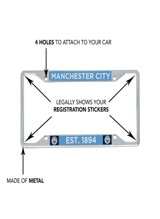 Desert Cactus Manchester City Car Accessories Man City MCFC Football Soccer Metal License Plate Frame and Tag Holder for Front or Rear of Car (Style 1) - Image 4