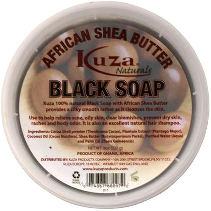 Kuza AFRICAN SHEA BUTTER BLACK SOAP -BODY CLEANSER/MOISTURISER AND NATURAL HERBAL CONDITIONING HAIR SHAMPOO - Image 1