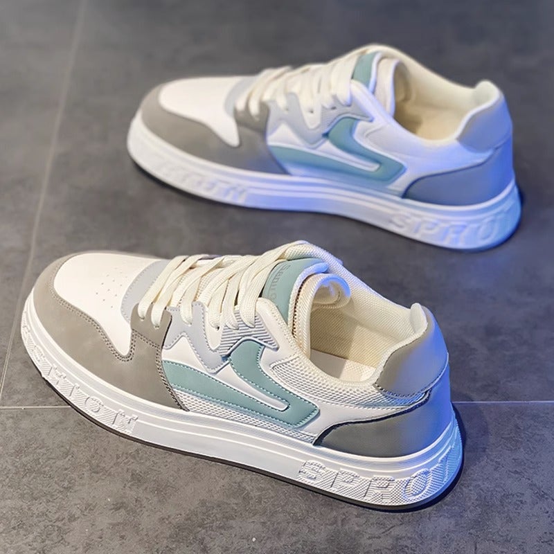 Men'S Shoes Autumn Shoes Men'S Mesh Breathable Boys' Board Shoes Black And White Casual Sports Shoes White Shoes For Men - Image 4