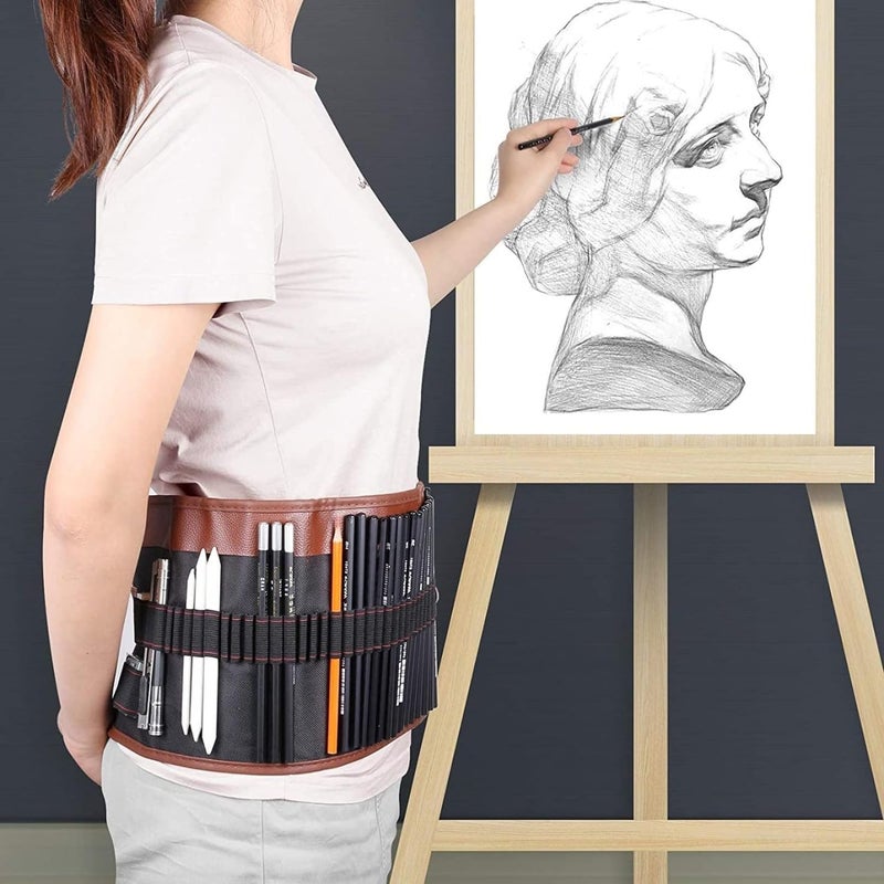 URBANFIX URBANFIX 29 Pieces Professional Sketching & Drawing Art Tool Kit with Graphite Pencils, Charcoal Pencils, Paper Erasable Pen, Craft Knife-Lightwish (with Canvas Rolling Pouch) - Image 3