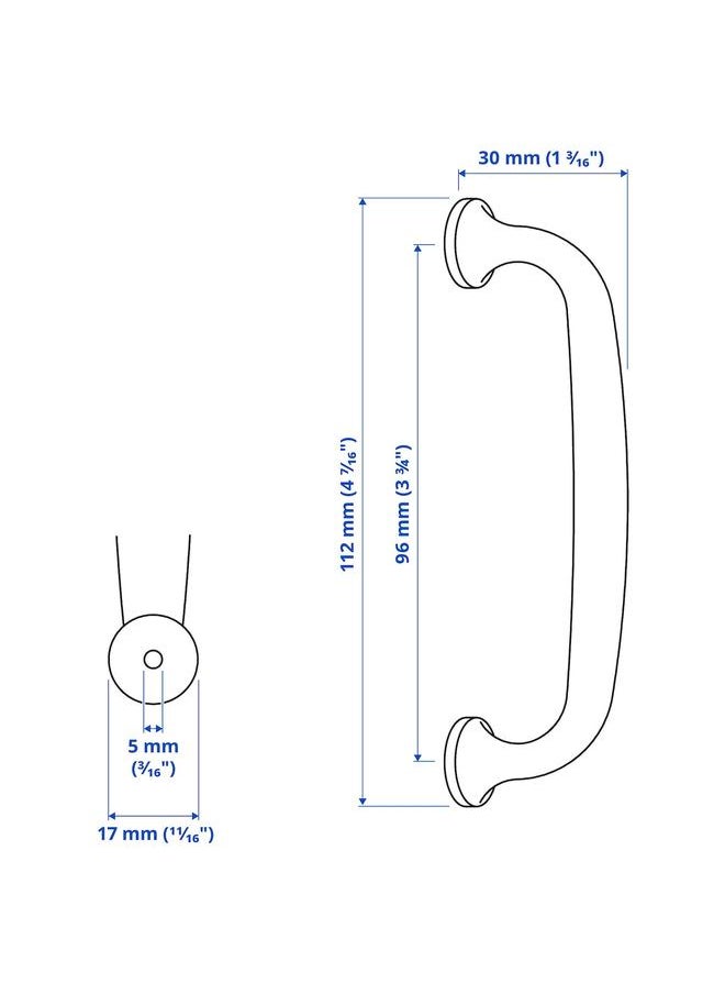 Generic Handle, chrome-plated, 112 mm  - Image 3