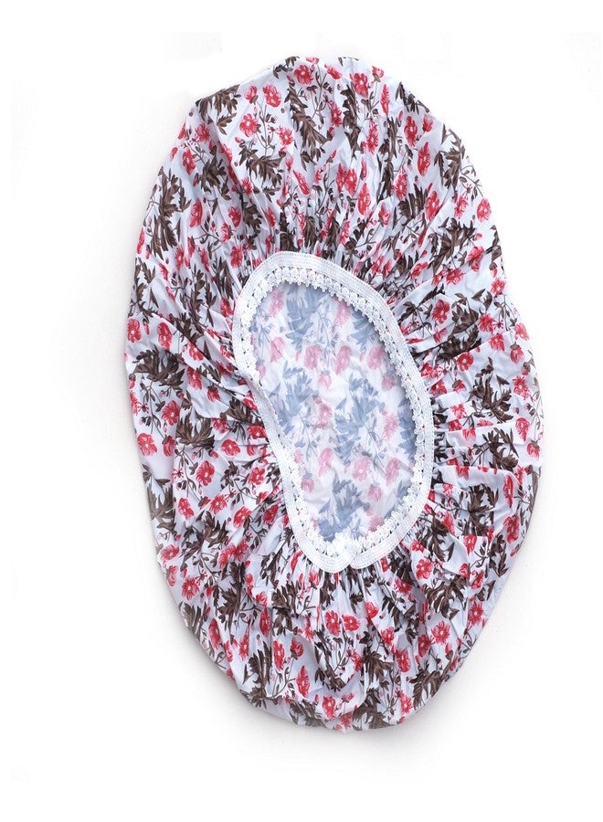 قبعة Basicare المصنوعة من مادة PVC بنقشة بنية وحمراء