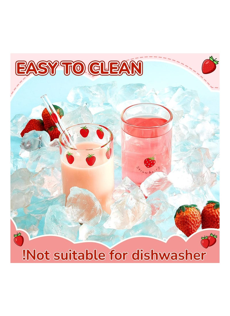 2 Sets Of Strawberry Cup Glasses With Straw Lovely Glass Roller Juice Water Milk Coffee - pzsku/ZFEC69B03CF38ED54E507Z/45/_/1706685281/32038fc8-a7f5-4a04-8ff2-906d727f2983