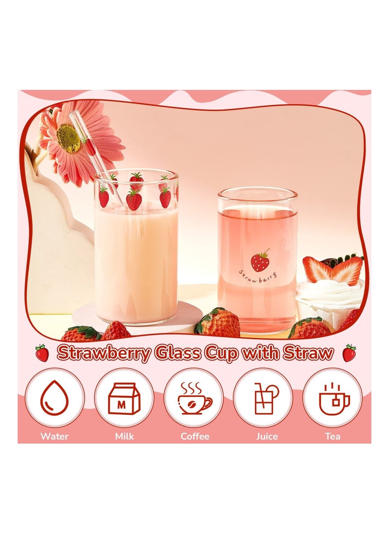 2 Sets Of Strawberry Cup Glasses With Straw Lovely Glass Roller Juice Water Milk Coffee - pzsku/ZFEC69B03CF38ED54E507Z/45/_/1706685281/446dde22-0ca6-4e88-bfdd-a3c15cece60a