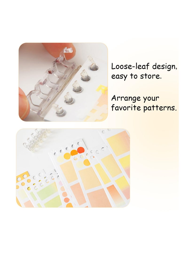 SYOSI Sticky Index Tabs for Notebooks, 120 Sheets Gradient Sticky Tabs, Adhesive File Flag Tabs, Multi-Pattern Index Tabs for Books, 6 Colors Writable Repositionable Book Tabs, for Page Markers  - Image 5