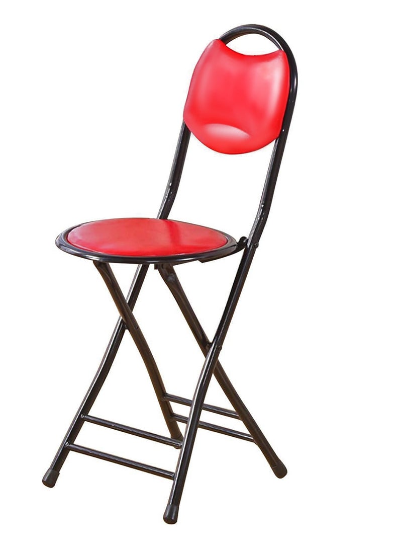 Bright Home Folding Stools Chair Mini Collapsible Chair Simple Bar Chair Dining Chair Portable Mini Stool Sturdy and Comfortable Folding Chair for Travel,  Garden, Camping(Red) - Image 1