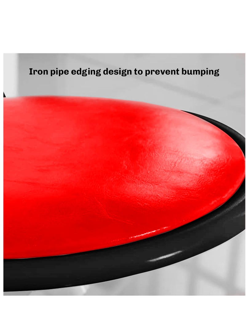 Bright Home Folding Stools Chair Mini Collapsible Chair Simple Bar Chair Dining Chair Portable Mini Stool Sturdy and Comfortable Folding Chair for Travel,  Garden, Camping(Red) - Image 2