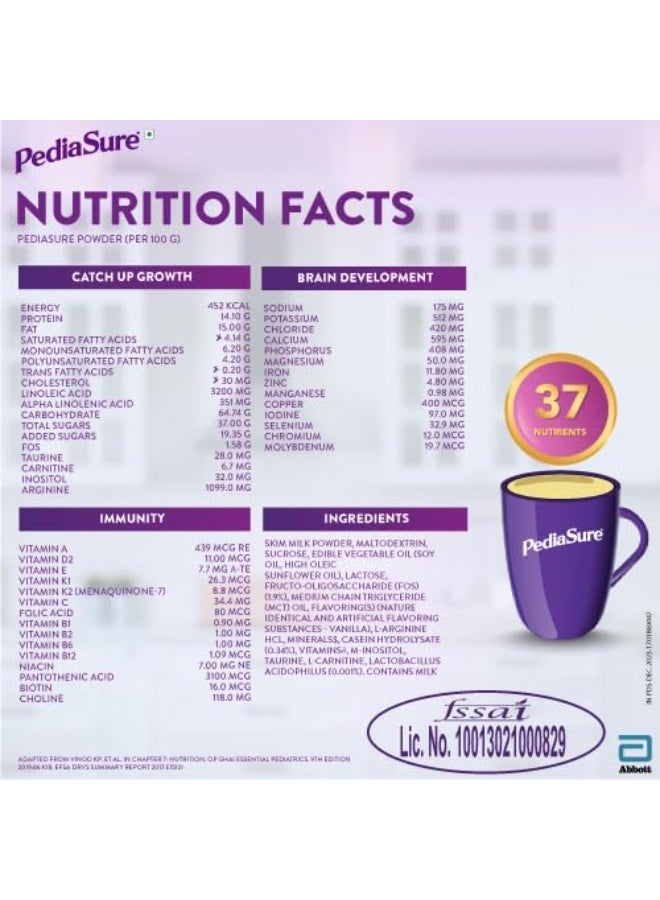 Pediasure Nutritional Drink Powder, Vanilla, Scientifically Designed Nutrition for Supporting Kids Growth 375 gm - Image 3